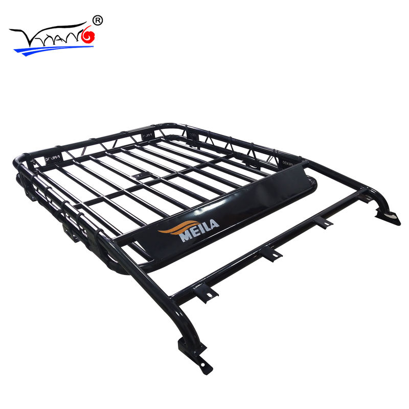 E008A 38mm Iron Tube Roof Top Cargo Basket , Stainless Steel Luggage Roof Carrier Basket For Toyota Land Cruiser