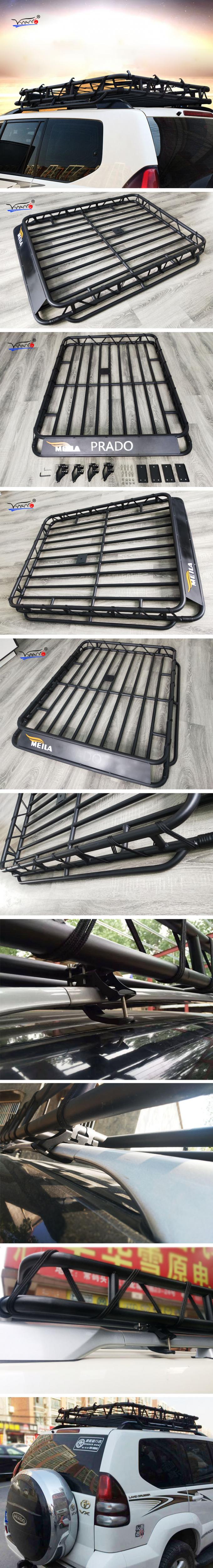 Toyota Prado Roof Rack Cage Basket , E009 32mm Iron Tube Cargo Carrier