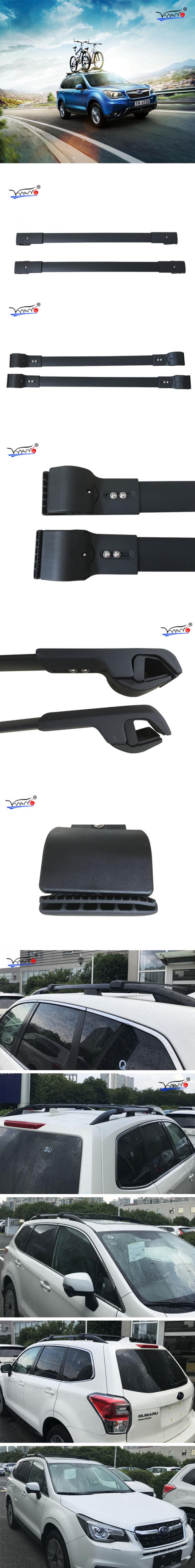 Black B076 Rooftop Cargo Carrier Cross Bars , Subaru Forester